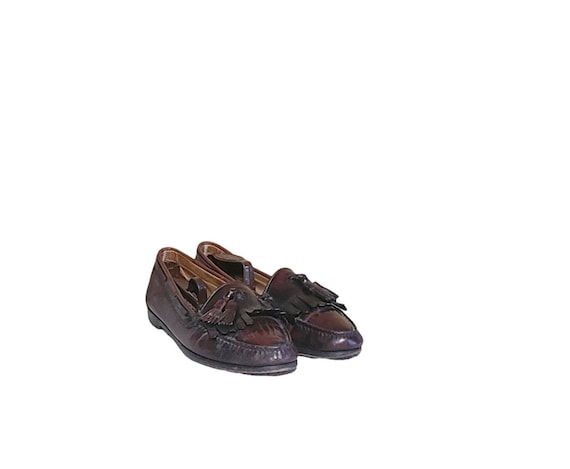 Men Leather Vintage Tassel Burgundy Loafers by G.H.BASS and Co Size 11.5 Men Designer Shoes Men Slip On Shoes