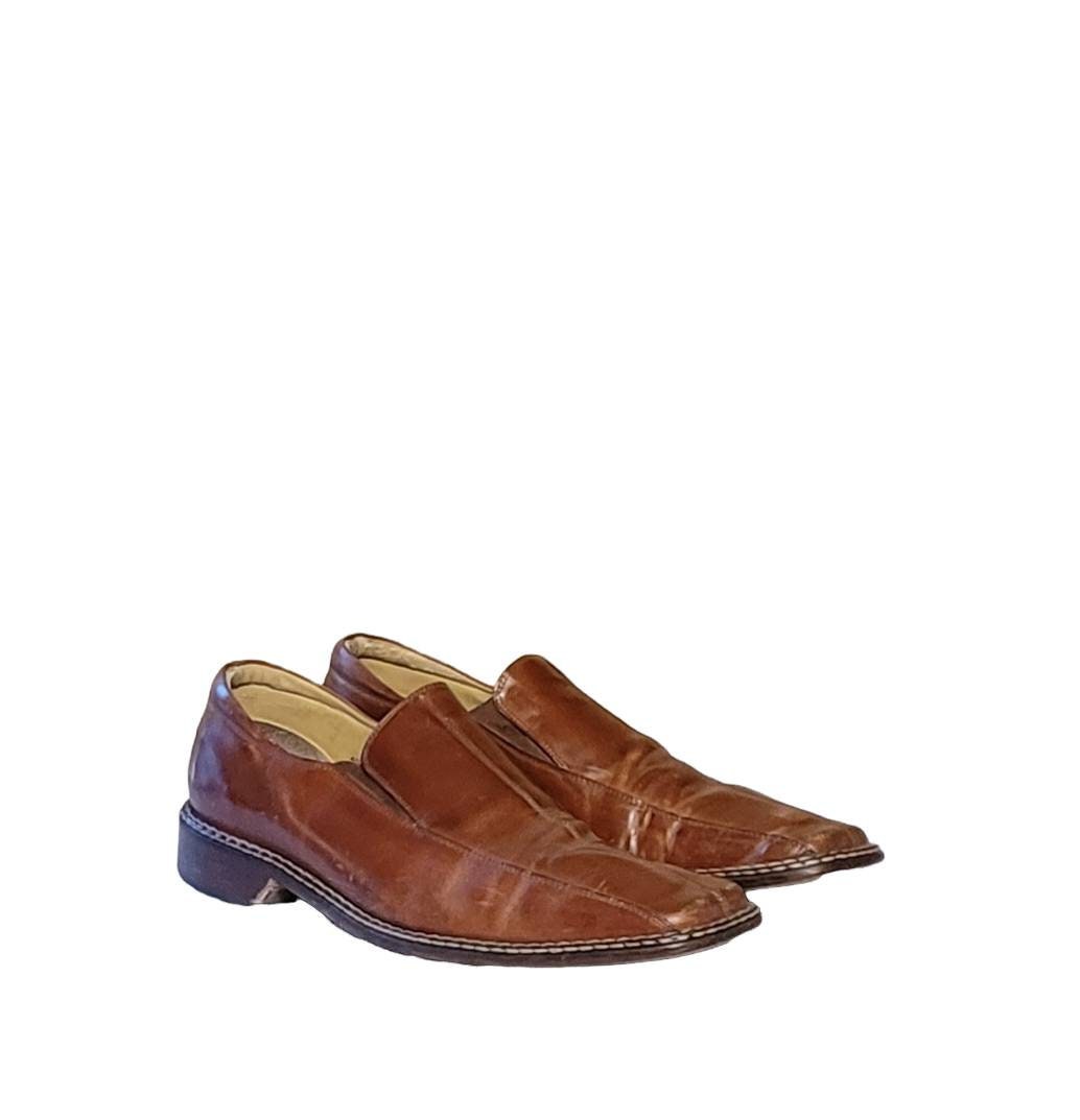 Vintage Stacy Adams Oxford Dress Shoes Loafer Mens Size 9.5 M Brown Slip On Heel Stacy Adams Men main image 3