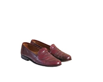 Vintage Magnanni Leather Loafers, Burgundy Dress Shoes (Size 8M)