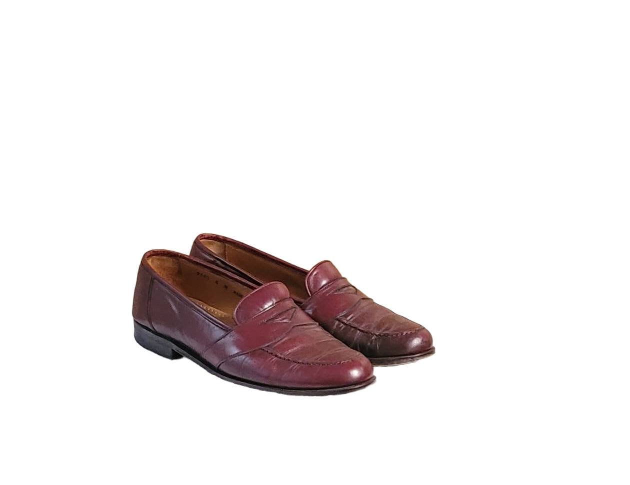 Vintage Magnanni Leather Loafers, Burgundy Dress Shoes (size  display picture 2