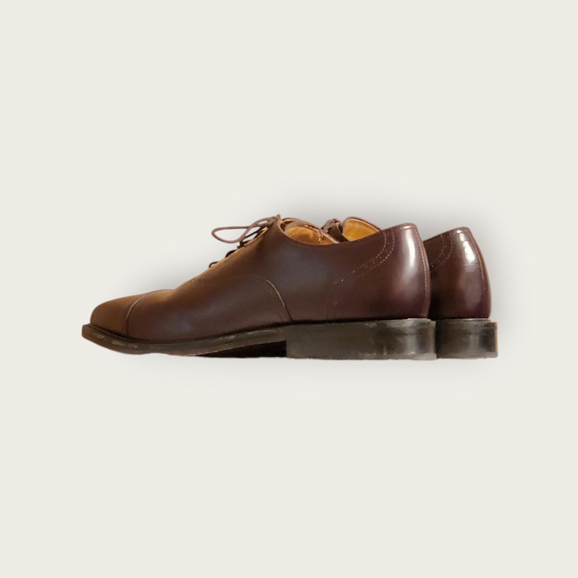 Men Vintage Leather Burgundy Cap Toe Dress Shoes by Rockport 
