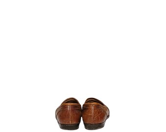 Vintage Bragano Lizard Skin Penny Loafers, Men display picture 3