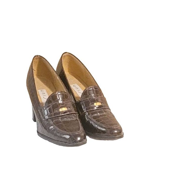 high heel penny loafers for womens