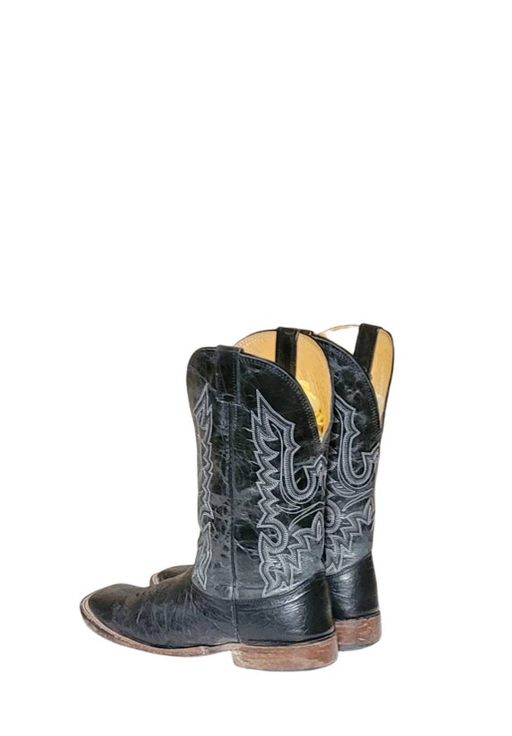 Vintage Men Black Leather Cowboy Boots By Cavende… - image 6