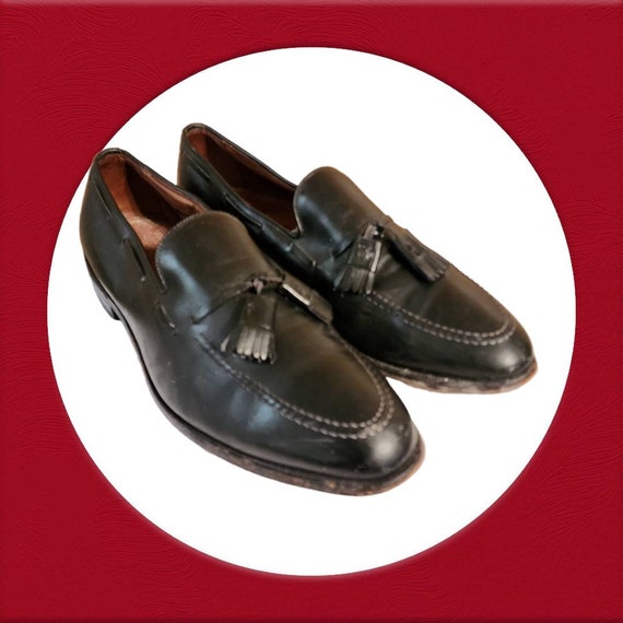 Men Vintage Leather Black Tassel Dress Shoes By Al
