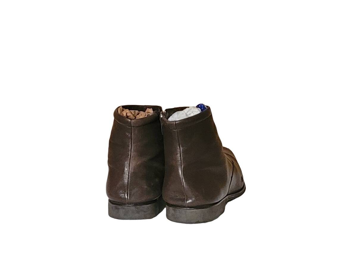 Men Vintage Leather Brown Ankle Boots By Bruno Magli Size 13M Made in Italy Men Vintage Leather Brown Ankle Boots by Bruno Magli Size  main image 4