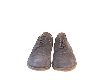 Vintage Alfani Navy Suede Oxfords, Men display picture 1