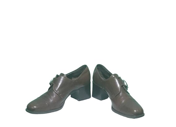 Women Vintage Leather Brown Buckley Shoes By Etie… - image 9