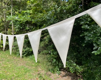 Ivory Satin Wedding Bunting