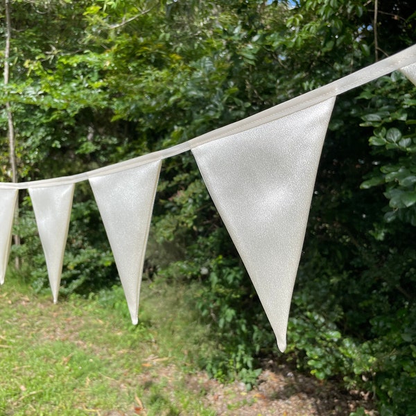 Ivory Satin Wedding Bunting