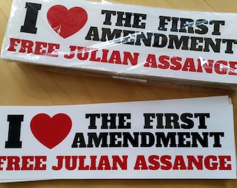 14X4" FreeAssange Waterproof Bumpersticker