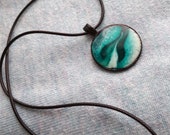 Resin, Resin Necklace, Resin Pendant, Resin Jewelry, Emerald, Green, Turquoise, Resin art, Ocean art, Beach art, Sea art, Gift for her