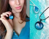 Resin Necklace, Resin Pendant, Resin Jewelry, Blue, Ocean art, Beach art, Sea art, Resin jewellery, Ocean pendant, Ocean necklace, Resin