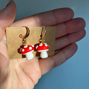 Mushroom Toadstool Earrings | Handmade Unique Polymer Clay Jewelry