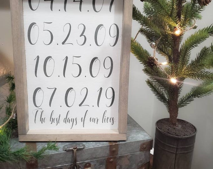 Best Days of Our Lives Sign - Customized / Personalized Farmhouse Style ...