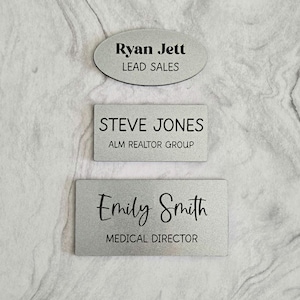 Acrylic Name Tag with Magnetic Holder, Personalized Business Name Tag, Custom Laser Engraved Business Identification Name Badge