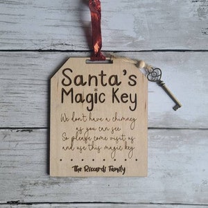 Personalisiertes Magic Key-Zeichen des Weihnachtsmanns mit Bronzeschlüssel