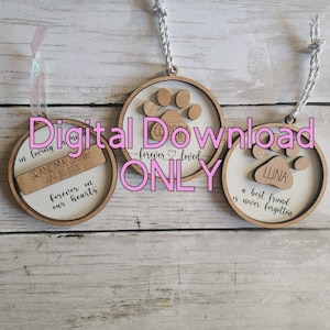 In Memorial Ornament Layered Cut File Glowforge, Memorial Ornament SVG, Pet Dog Cat Memorial Ornament Laser File- Digital Download Only