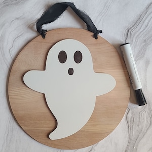 Dry Erase Halloween Countdown Wooden Round, Countdown to Halloween Decor