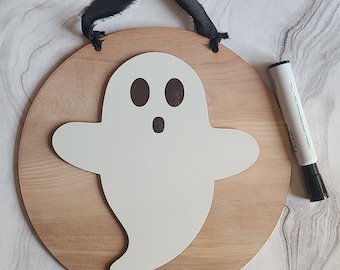 Dry Erase Halloween Countdown Wooden Round, Countdown to Halloween Decor