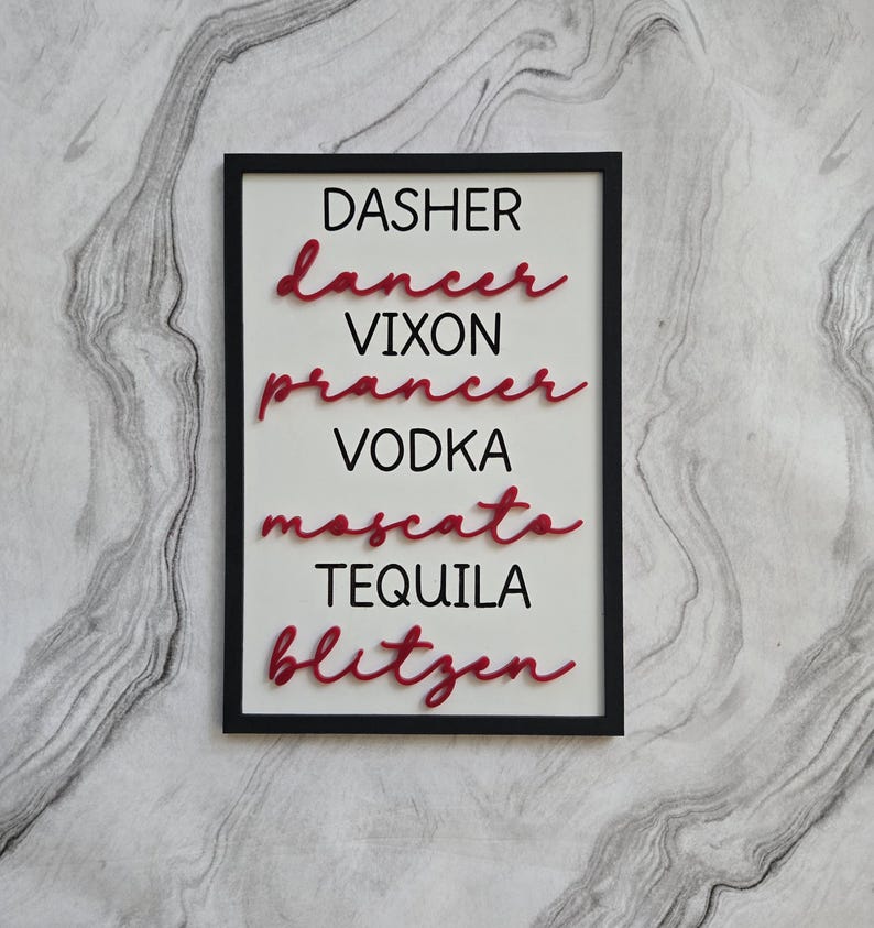 Dasher Dancer Vixen Prancer Vodka Moscato Tequila Blitzen Christmas ...