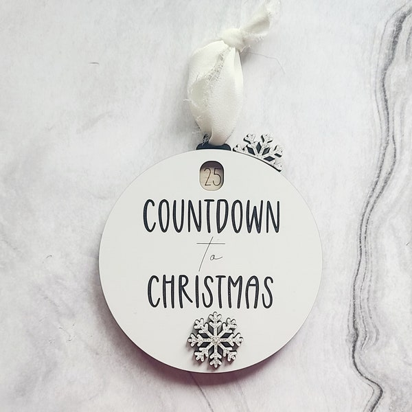 Countdown To Christmas Snowflake Ornament, Countdown to Christmas Sliding Ornament, Countdown To Christmas Interactive Ornament