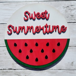 Cintre de porte Sweet Summertime, Enseigne Sweet Summertime, Décor mural doux d’été, Décor de pastèque, Enseigne de pastèque