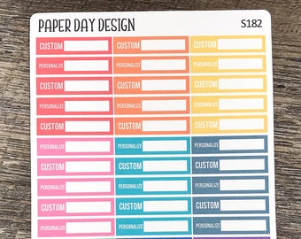 CUSTOM Personalized Skinny Label Stickers for Planner or Calendar