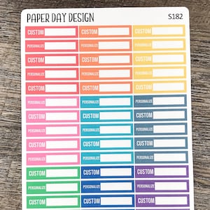 CUSTOM Personalized Skinny Label Stickers for Planner or Calendar