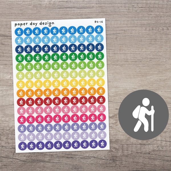 HIKING Round Icon Planner / Calendar Stickers [R2-16]