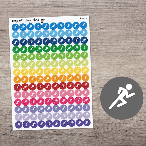 RUNNING Round Icon Planner / Calendar Stickers [R2-13]