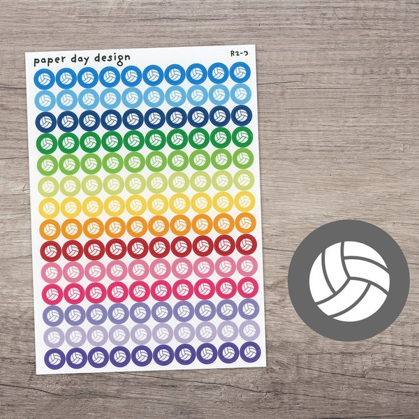 VOLLEYBALL Round Icon Planner / Calendar Stickers [R2-3]