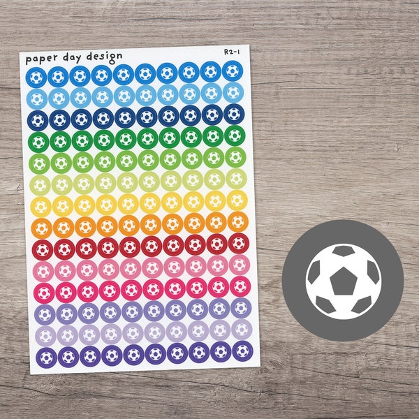 SOCCER BALL Round Icon Planner / Calendar Stickers [R2-1]
