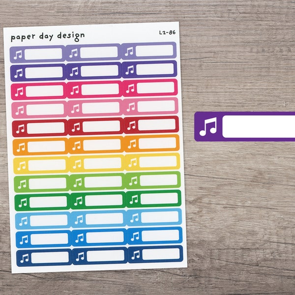 MUSIC NOTE Icon Label Planner / Calendar Stickers [L2-86]