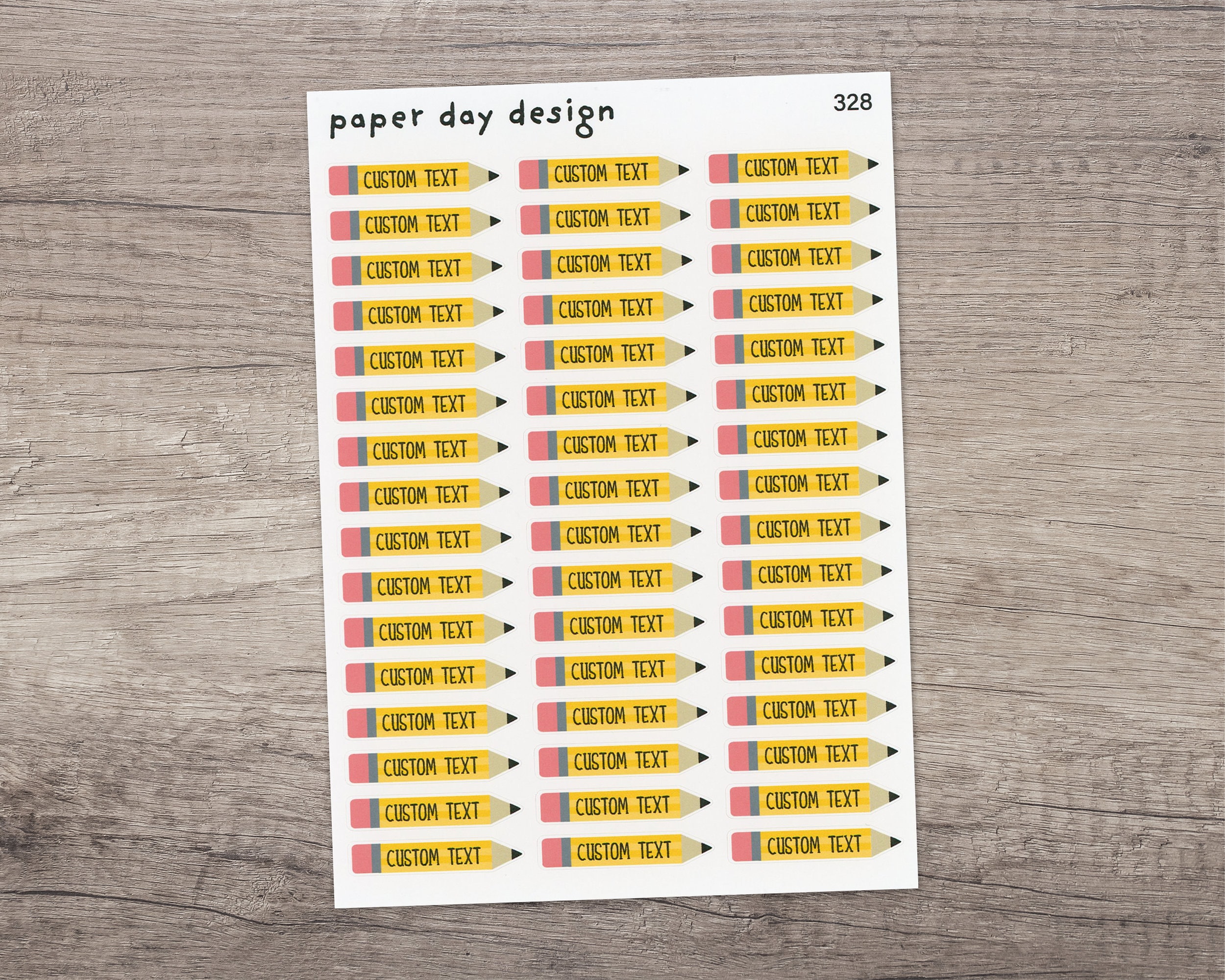 BENUTZERDEFINIERTER Bleistift-Aufkleber für Planer oder Kalender [328]