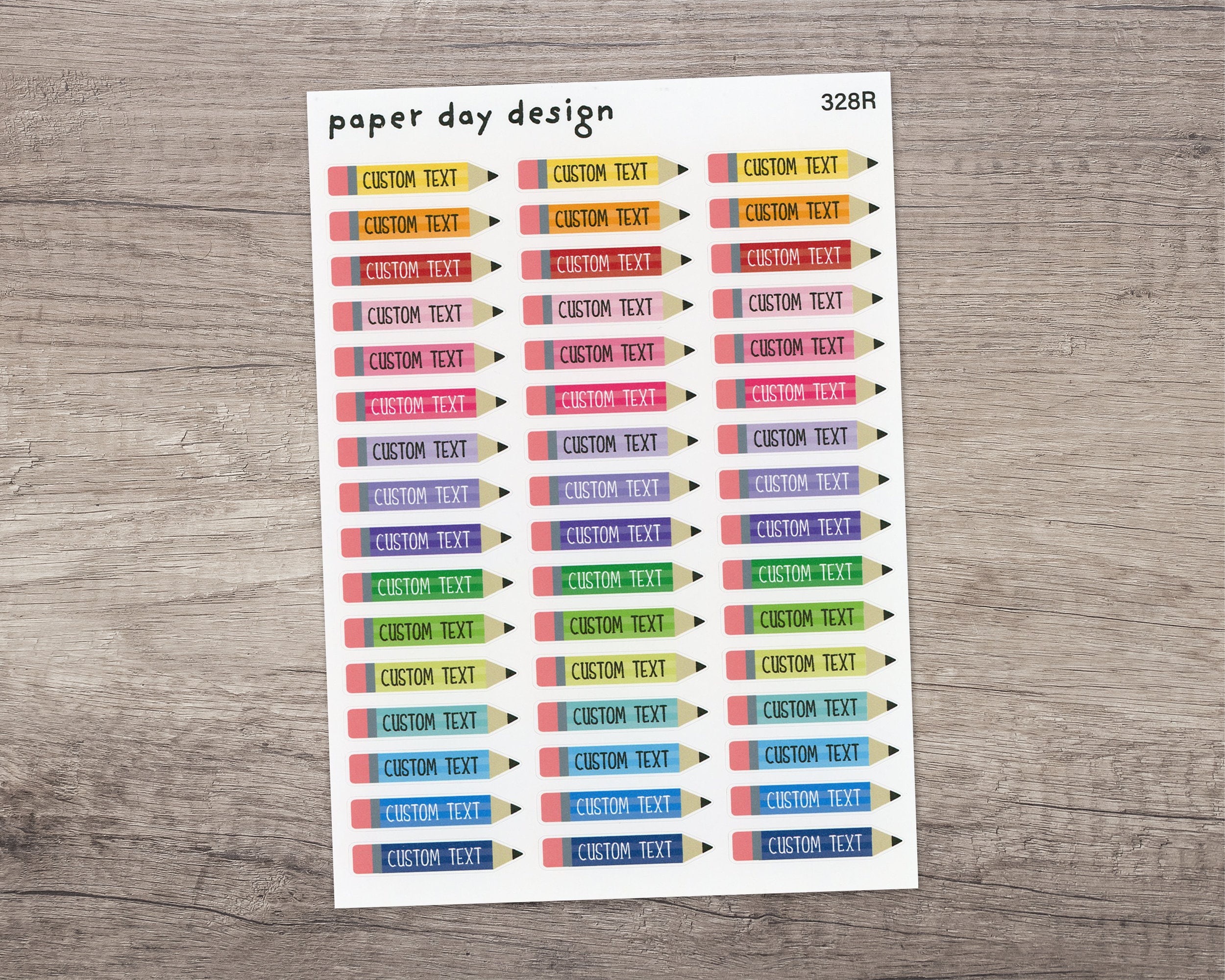 BENUTZERDEFINIERTER Bleistift-Aufkleber für Planer oder Kalender [328]
