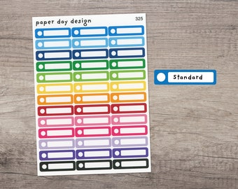 Rounded Edge Checkbox Label Planner Stickers Standard Size [325]