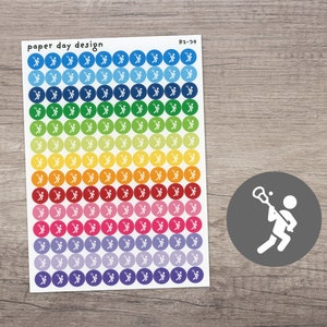 LACROSSE Round Icon Planner / Calendar Stickers [R2-39]