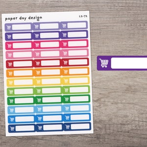 SHOPPING CART Icon Label Planner / Calendar Stickers [L2-72]