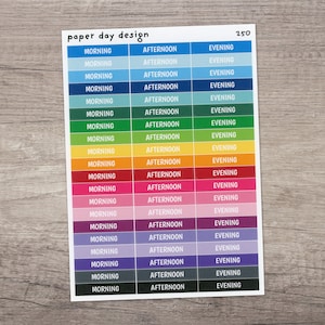 MAE Time of Day Morning Afternoon Evening Planner Stickers [250]