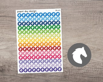 HORSE Round Icon Planner / Calendar Stickers [R2-53]