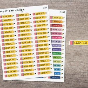 CUSTOM Pencil Shaped Label Sticker for Planners or Calendars [328]
