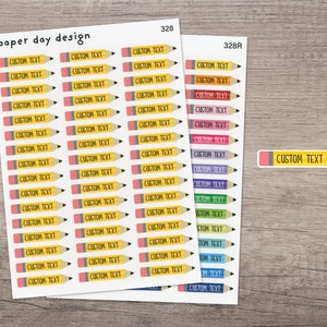 CUSTOM Pencil Label Sticker for Planners or Calendars [328]