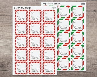 BLANK From Santa Christmas Gift Tag Stickers [G001/G002]