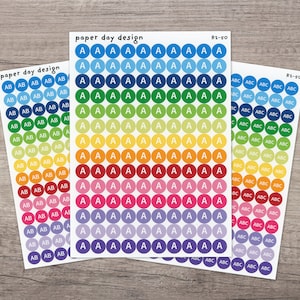 CUSTOM INITIAL Round Icon Planner / Calendar Stickers [R2-50]