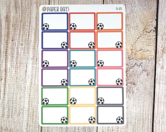 Soccer half-box Label Stickers for Planner or Calendar  // S-15