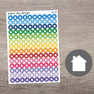 HOUSE Round Icon Planner / Calendar Stickers [R2-68]