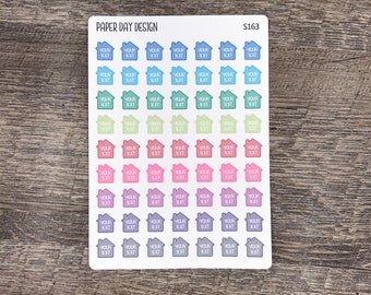 CUSTOM House Icon Stickers for Planners or Calendars WHITE TEXT [S163]