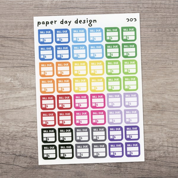 Bill Pay Stickers - Etsy