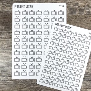 Television Set Icon Stickers for Planner or Calendar